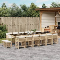 Thumbnail for 17-tlg. Garten-Essgruppe mit Kissen Beige Poly Rattan