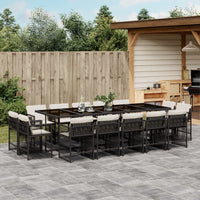 Thumbnail for 15-tlg. Garten-Essgruppe mit Kissen Schwarz Poly Rattan