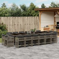 Thumbnail for 17-tlg. Garten-Essgruppe mit Kissen Grau Poly Rattan
