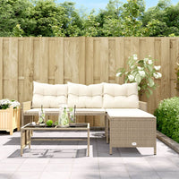 Thumbnail for Gartensofa in L-Form mit Tisch und Kissen Beige Poly Rattan