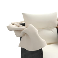 Thumbnail for Gartensofa 2-Sitzer mit Dach und Hockern Schwarz Poly Rattan