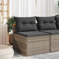 Thumbnail for Gartensofas ohne Armlehnen mit Kissen 2 Stk. Grau Poly Rattan