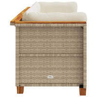 Thumbnail for Gartensofa mit Kissen 3-Sitzer Beige Poly Rattan