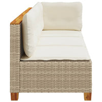 Thumbnail for Gartensofa mit Kissen 3-Sitzer Beige Poly Rattan