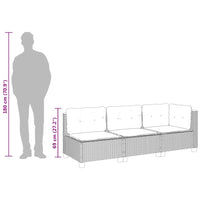 Thumbnail for Gartensofa mit Kissen 3-Sitzer Beige Poly Rattan