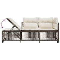 Thumbnail for 3-tlg. Garten-Ecksofa-Set mit Kissen Braun Poly Rattan