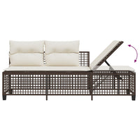 Thumbnail for 3-tlg. Garten-Ecksofa-Set mit Kissen Braun Poly Rattan