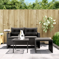 Thumbnail for 3-tlg. Garten-Sofagarnitur mit Kissen Schwarz Poly Rattan