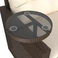 Thumbnail for 3-tlg. Garten-Sofagarnitur mit Kissen Braun Poly Rattan