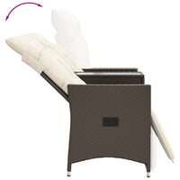 Thumbnail for Gartensofa 2-Sitzer Verstellbar mit Tisch Braun Poly Rattan