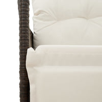 Thumbnail for Gartensofa 2-Sitzer Verstellbar mit Tisch Braun Poly Rattan