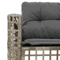 Thumbnail for Gartensofa in L-Form mit Kissen und Fußbank Grau Poly Rattan