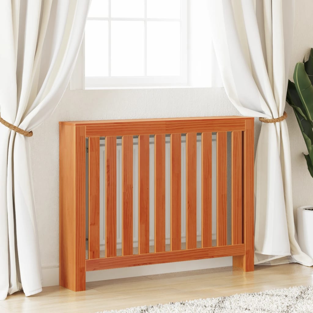 Heizkörperverkleidung Wachsbraun 108,5x19x84cm Massivholz