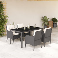 Thumbnail for 5-tlg. Garten-Essgruppe mit Kissen Schwarz Poly Rattan