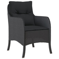 Thumbnail for 3-tlg. Garten-Essgruppe mit Kissen Schwarz Poly Rattan