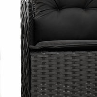 Thumbnail for 3-tlg. Garten-Essgruppe mit Kissen Schwarz Poly Rattan
