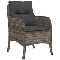 Thumbnail for 3-tlg. Garten-Essgruppe mit Kissen Grau Poly Rattan