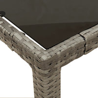 Thumbnail for 3-tlg. Garten-Essgruppe mit Kissen Grau Poly Rattan