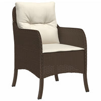Thumbnail for 7-tlg. Garten-Essgruppe mit Kissen Braun Poly Rattan