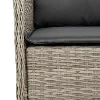 Thumbnail for 7-tlg. Garten-Essgruppe mit Kissen Hellgrau Poly Rattan