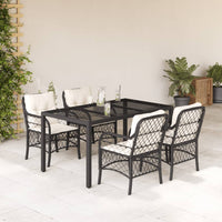 Thumbnail for 5-tlg. Garten-Essgruppe mit Kissen Schwarz Poly Rattan