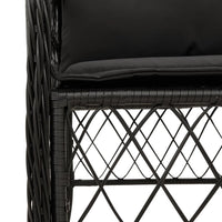 Thumbnail for 3-tlg. Bistro-Set mit Kissen Schwarz Poly Rattan