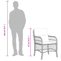 Thumbnail for 3-tlg. Bistro-Set mit Kissen Grau Poly Rattan