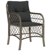 Thumbnail for 3-tlg. Bistro-Set mit Kissen Grau Poly Rattan