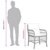 Thumbnail for 3-tlg. Bistro-Set mit Kissen Grau Poly Rattan