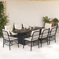 Thumbnail for 9-tlg. Garten-Essgruppe mit Kissen Schwarz Poly Rattan