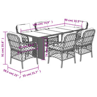 Thumbnail for 7-tlg. Garten-Essgruppe mit Kissen Schwarz Poly Rattan