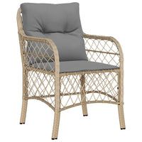 Thumbnail for 7-tlg. Garten-Essgruppe mit Kissen Beigemischung Poly Rattan
