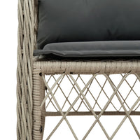 Thumbnail for 7-tlg. Garten-Essgruppe mit Kissen Hellgrau Poly Rattan
