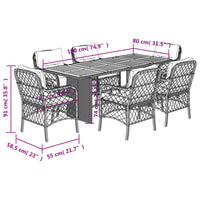 Thumbnail for 7-tlg. Garten-Essgruppe mit Kissen Schwarz Poly Rattan