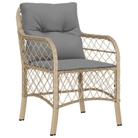 Thumbnail for 7-tlg. Garten-Essgruppe mit Kissen Beigemischung Poly Rattan