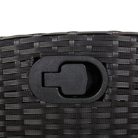 Thumbnail for 3-tlg. Garten-Essgruppe mit Kissen Schwarz Poly Rattan