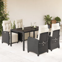 Thumbnail for 5-tlg. Garten-Essgruppe mit Kissen Schwarz Poly Rattan