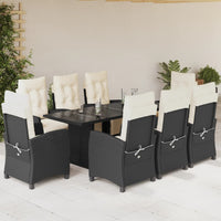 Thumbnail for 9-tlg. Garten-Essgruppe mit Kissen Schwarz Poly Rattan