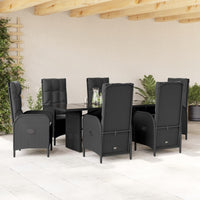 Thumbnail for 7-tlg. Garten-Essgruppe mit Kissen Schwarz Poly Rattan