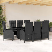 Thumbnail for 9-tlg. Garten-Essgruppe mit Kissen Schwarz Poly Rattan