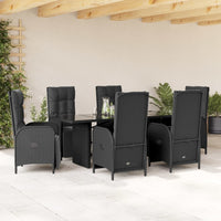 Thumbnail for 7-tlg. Garten-Essgruppe mit Kissen Schwarz Poly Rattan