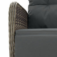 Thumbnail for 7-tlg. Garten-Essgruppe mit Kissen Grau Poly Rattan