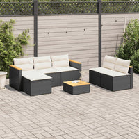 Thumbnail for 5tlg. Garten-Sofagarnitur mit Kissen Schwarz Poly Rattan Akazie