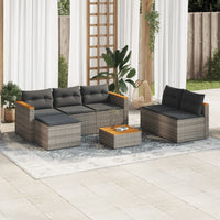 Thumbnail for 5-tlg. Garten-Sofagarnitur mit Kissen Grau Poly Rattan Akazie