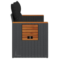Thumbnail for Gartensofa mit Kissen 2-Sitzer Schwarz Poly Rattan