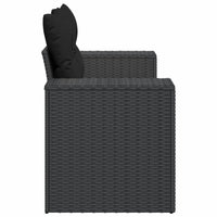 Thumbnail for Gartensofa mit Kissen 2-Sitzer Schwarz Poly Rattan