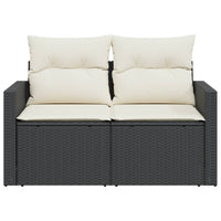 Thumbnail for Gartensofa mit Kissen 2-Sitzer Schwarz Poly Rattan