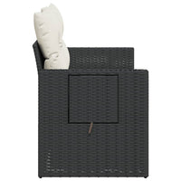 Thumbnail for Gartensofa mit Kissen 2-Sitzer Schwarz Poly Rattan