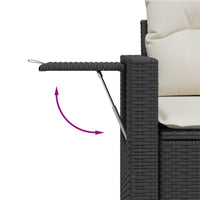 Thumbnail for Gartensofa mit Kissen 2-Sitzer Schwarz Poly Rattan