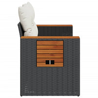 Thumbnail for Gartensofa mit Kissen 2-Sitzer Schwarz Poly Rattan